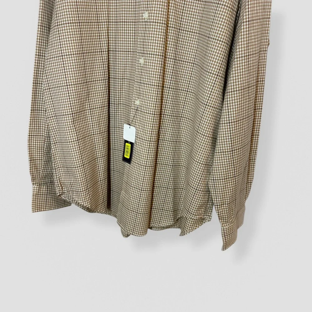 NWT Polo by Ralph Lauren Size XL Brown Plaid Button Shirt Leather Elbow Patches
